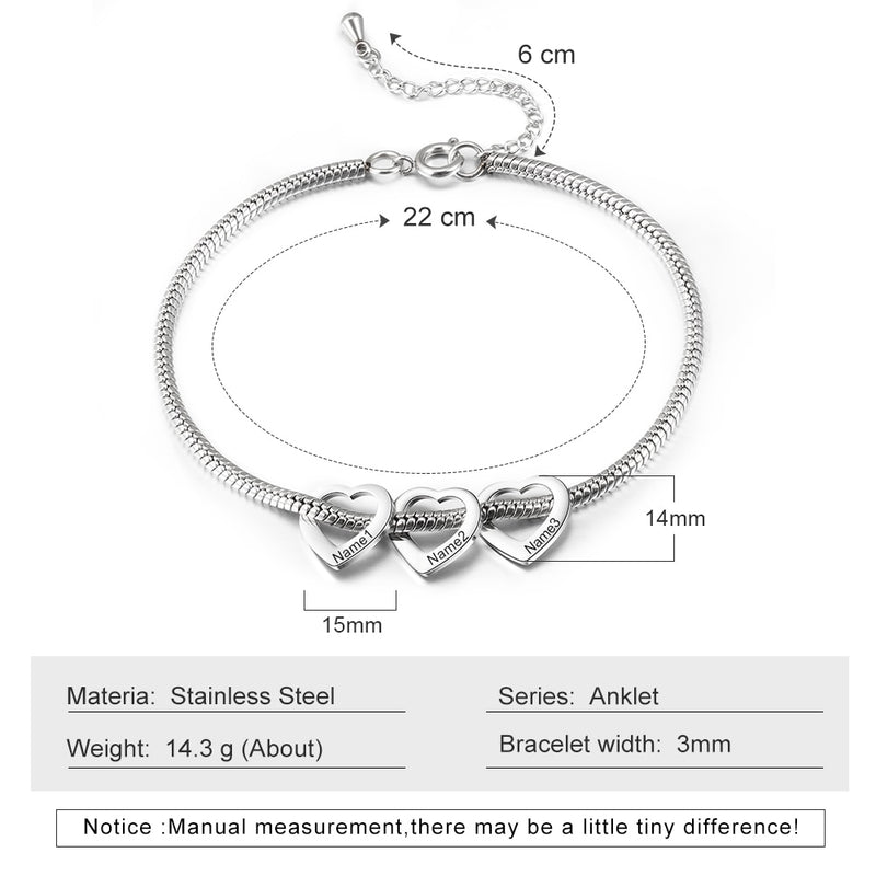 Pulseira minha família eternizada Personalizável Luxury Edition - Gravada a Laser - Com Fecho Regulável - Em 100% Aço inoxidável